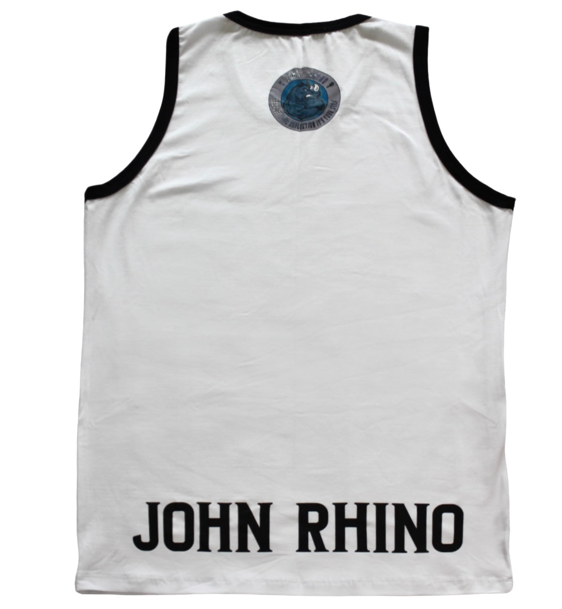 John Rhino White Sleeveless Muscle T-shirt